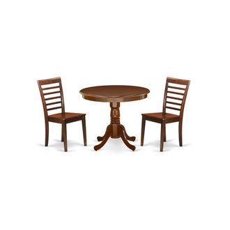 East West Furniture Dining Room Set Mahogany, ANML3-MAH-W