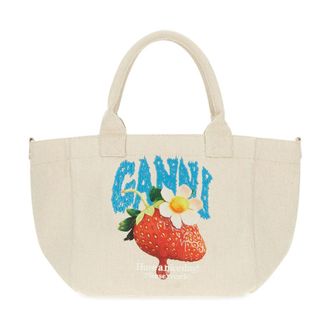Ganni Bolso Tote Strawberry - Bags - Mujer - Beige - ONE SIZE