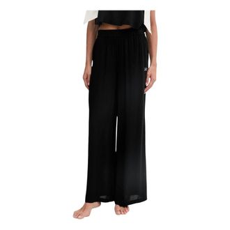 Karl Lagerfeld Pantaloni Larghi in Viscosa - - Trousers - Donna - Nero - S