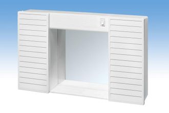 OEM Specchio Specchiera Per Bagno 2 Ante In Pvc Luce E Interruttore 58x37x12 Simpaty