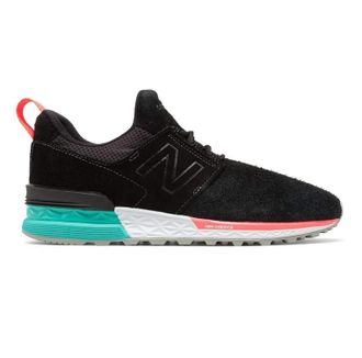 New Balance Mens 574 Athletic Running Shoes In Black / Pink / Blue