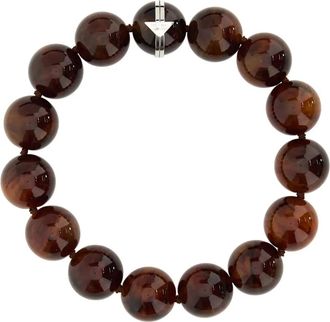 Prada Choker con perline - Marrone