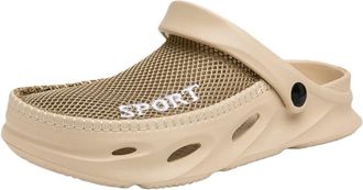 Generic Mens Hole Shoes are Worn Outside in Summer, Soft-Soled Slippers, Breathable, Non-Slip Platform Sandals(Khaki,38/39)
