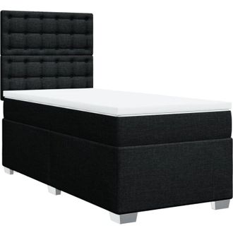 vidaXL Cama Box Spring Con Colch&oacute;n Tela Negro 100x200 Cm Vidaxl
