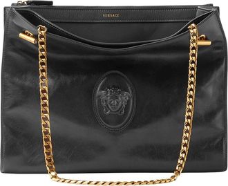 Versace Cabine Leren Schoudertas - Dames - Schoudertassen - Zwart - ONE Size - Leer - Tassen