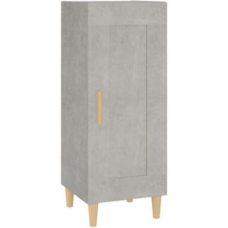 vidaXL Aparador de madera contrachapada gris hormigón 34,5x34x90 cm vidaXL