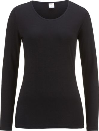 Isa Langarmshirt ISA BODYWEAR Shirt langarm, Damen, Gr. M, schwarz, Obermaterial: 95% Baumwolle CO(Bio). 5% Elasthan EL., Shirts Langarmshirt