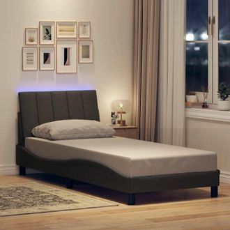 vidaXL Estructura De Cama Sin Colch&oacute;n Tela Gris Oscuro 90x190 Cm Vidaxl