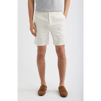 Bugatchi Aerolinen Linen Blend Shorts in Ivory at Nordstrom, Size X-Large