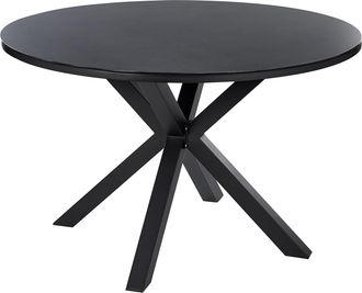 Beliani Beliani - Mesa De Jard&iacute;n De Metal Negro 120 Cm Aluminio Moderno Comedor Exterior Maletto