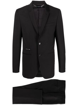 Philipp Plein Completo monopetto con logo - Nero