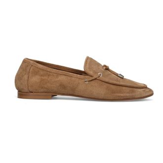 Sangiorgio Loafers, female, Beige, Size: 11 US Via Sole Velour Sella