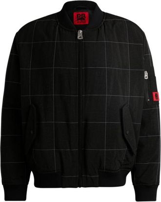 HUGO BOSS x RB water-repellent bomber jacket with grid quilting