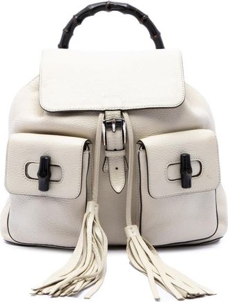 Gucci Pre-owned Gucci Calfskin Bamboo Tassel Drawstring Backpack Ladies NA05V5ITQSCSQ2RG