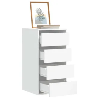 vidaXL Cassettiera Bianca 40x41x76 Cm In Legno Multistrato - Vidaxl
