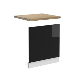 Vicco Panel Frontal R-line, Negro Brillo Intenso, 60 Cm, Et Roble, Vicco