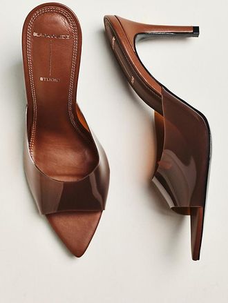 Black Suede Studio Bella Mule Heels