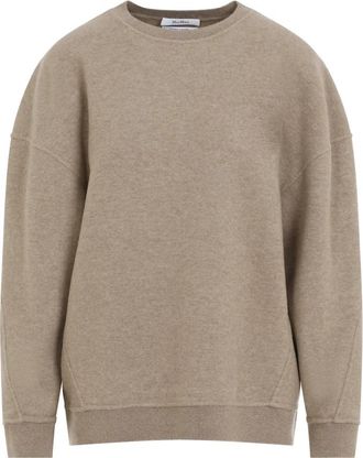 Max Mara Rondgebreide trui - Dames - Ronde hals truien - Beige - M - Wol - Truien & Vesten