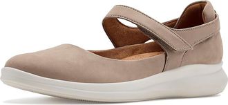 Clarks Lynell Strap Womens Dress Flat Shoes Taupe Nubuck : 7.5 B - Medium