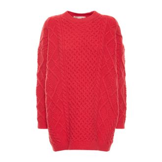 Stella McCartney Stella McCartney, Round-neck Knitwear, female, Red, Size: 3XS Oversized Sweater