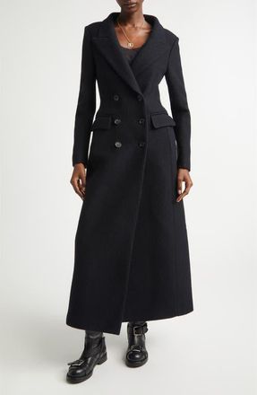 Dolce & Gabbana Double Breasted Virgin Wool Coat in Nero at Nordstrom, Size 10 Us