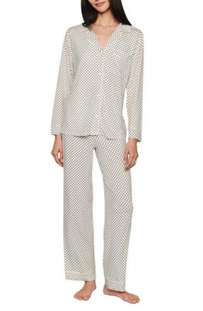 Eberjey Gisele Printed Long Pajamas in Tide Dot Ivory/Ivory at Nordstrom, Size X-Small