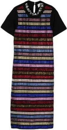 Sonia Rykiel Kleedjes, Dames, Veelkleurig, L, Crystal Embellished Multicolour Dress