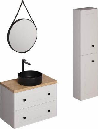 Puma Naturel Conjunto De Ba&ntilde;o Con Lavabo Que Incluye Grifo Lavabo, Ca&ntilde;o Y Sif&oacute;n Naturel Forli Blanco (ksetforli10)
