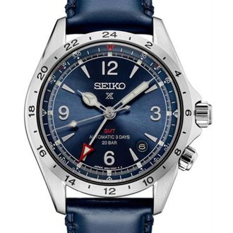 Seiko Prospex Luxe Alpinist GMT Automatic Blue Dial Mens Watch SPB377