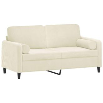 vidaXL Sof&aacute; De 2 Plazas Con Cojines Terciopelo Color Crema 140 Cm Vidaxl