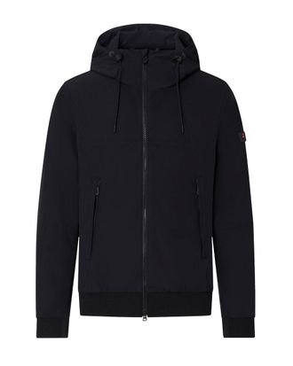 Peuterey Short Black Technical Nylon Jacket with Adjustable Hood