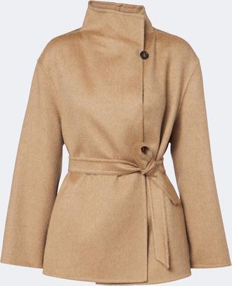 Max Mara Camel hair and mohair wrap coat