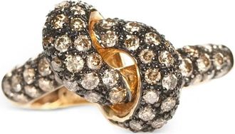 The Love Knot By Coralie 18K yellow gold Love Knot brown diamond ring