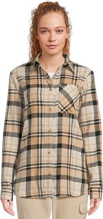 Columbia Calico Basintm Flannel Long Sleeve Shirt Womens Clothing Canoe Multiplaid : 2XL, Cotton/Elastane