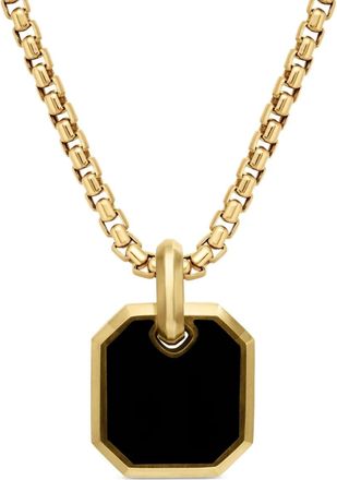 David Yurman Pendente Roman in oro giallo 18kt con onice (15mm) - Nero