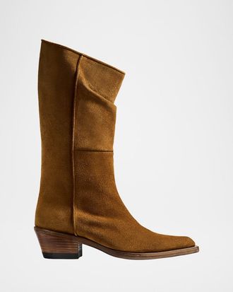 Khaite 35mm Clive Suede Mid-Calf Boots