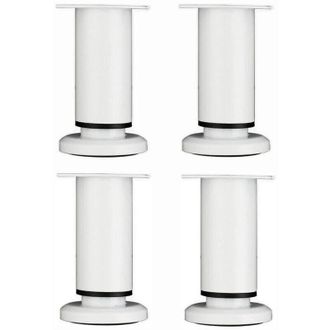 OEM 4 Patas Ajustables Para Muebles, 12 Cm, Redondas, De Metal Blanco, Para Mesa, Sof&aacute;, Armario O Cama, Con Tornillos Incluidos -crezuo