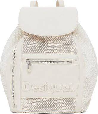 Desigual Medium Fishnet Mesh Backpack in Light Beige at Nordstrom