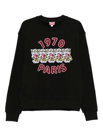 Kenzo Sweater met borduurwerk en grafische print - Zwart