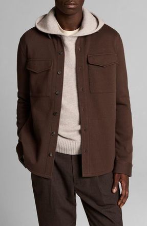 Vince Cotton Blend Shirt Jacket in Midland/med H Grey at Nordstrom, Size Xx-Large