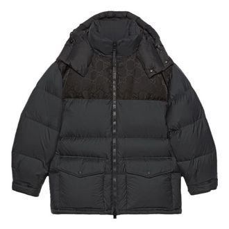 Gucci Nylon Down Jacket With GG Inserts Black 762558-Z8BNG-1000