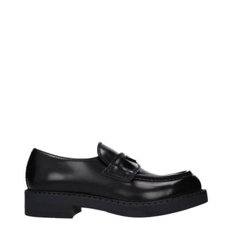 Prada Herrens Schwarze Leder-Loafer