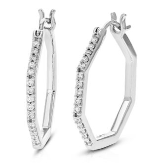 Vir Jewels 1/4 cttw Lab Grown Diamond Hoop Earrings in Sterling Silver With Notched Post For Women