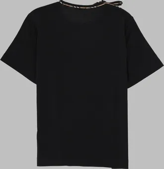 Burberry Bow-Detail Cotton T-Shirt - Black