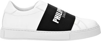 Philipp Plein Schoenen, Dames, Wit, 36 EU, Leer, Nappa Lo-Top Sneakers