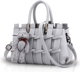 Nicole & Doris New Girl/Female Sweet Fashion Handbag Messenger Bag Crossbody Shoulder Purse Tote Light Grey Nicole&Doris