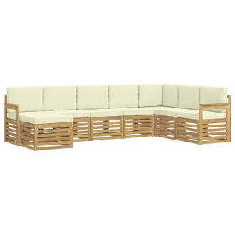 vidaXL Conjunto De Sof&aacute;s De Exterior 8 Pcs Blanco Y Crema Vidaxl