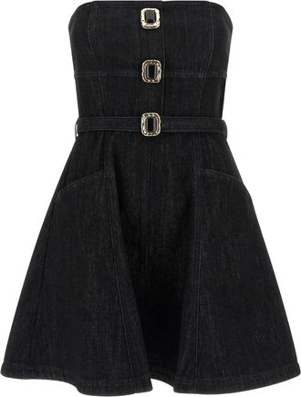 Self Portrait Abito corto denim - Nero