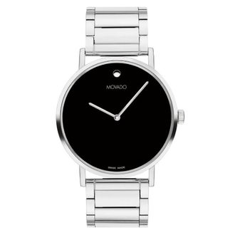 Movado Signature Quartz Black Dial Unisex Watch 0607592