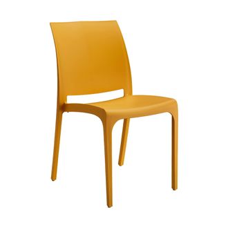 Dmora Dmora - Sillas De Jard&iacute;n Camo, Silla De Jardin, Asiento Exterior Multiusos, Banco De Jard&iacute;n, Made In Italy, 54x46 H80 Cm, Amarillo
